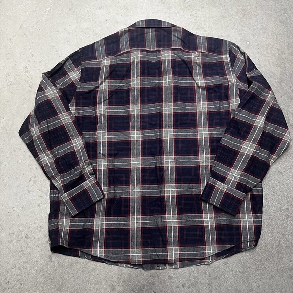 Untuckit Alentejo Shirt Mens 3XL Red Blue Plaid Flannel Long Sleeve Button Up - Picture 2 of 7